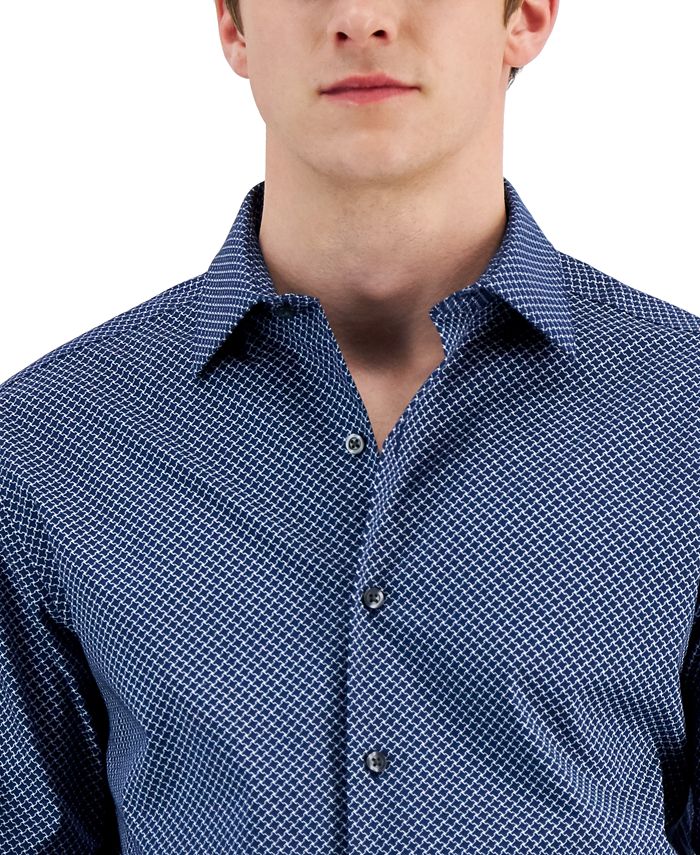 Alfani Men's Slim Fit 2Way Stretch Stain Resistant Puzzle Print Dress