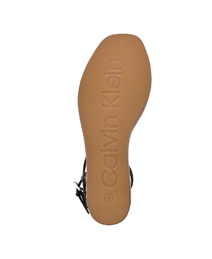 Calvin Klein Women's Neve Asymmetrical Strappy Espadrille Wedge Sandals