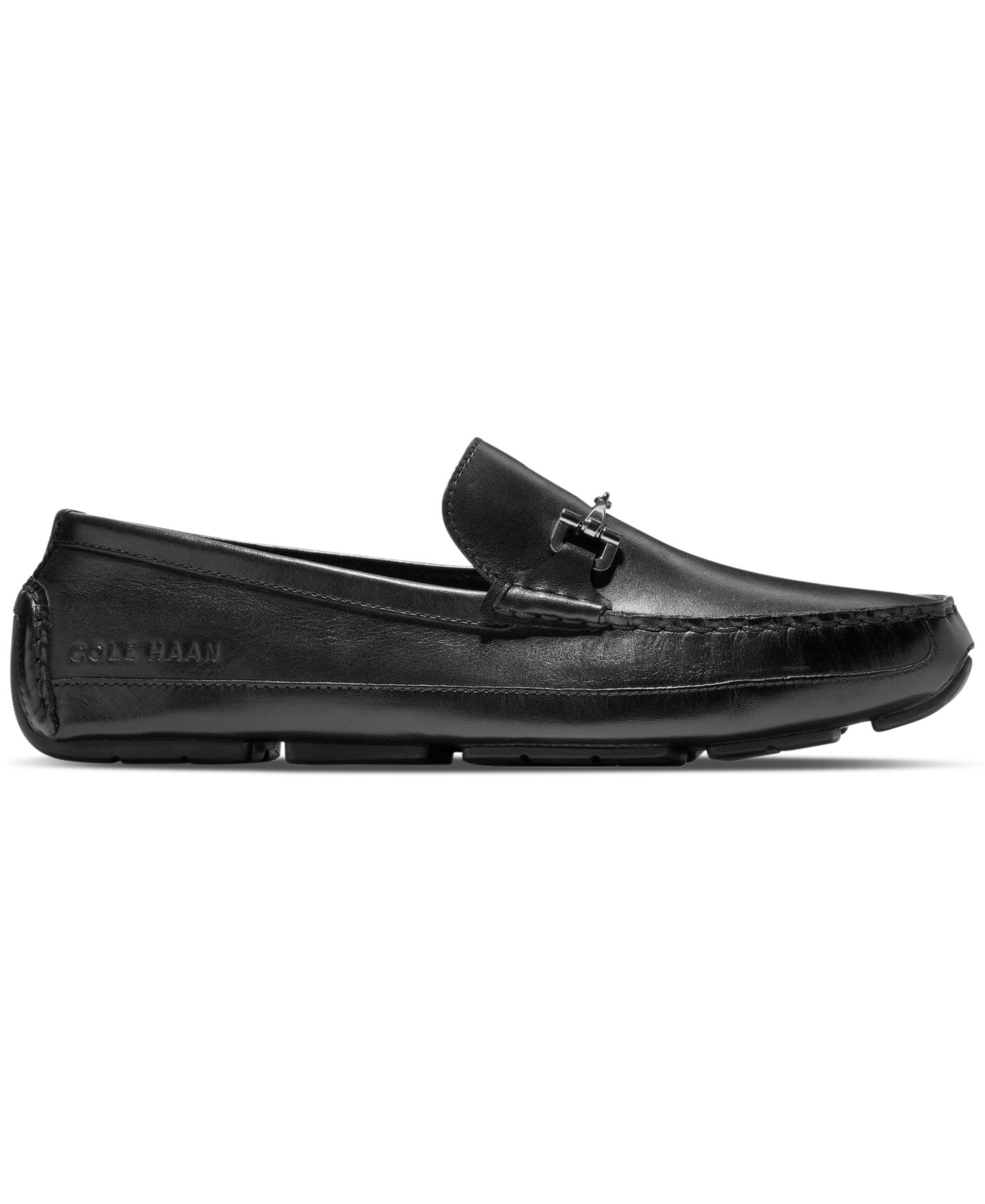 Мужские мокасины-драйверы Cole Haan Wyatt с деталью-пряжкой, цвет: Чёрный — фото 4