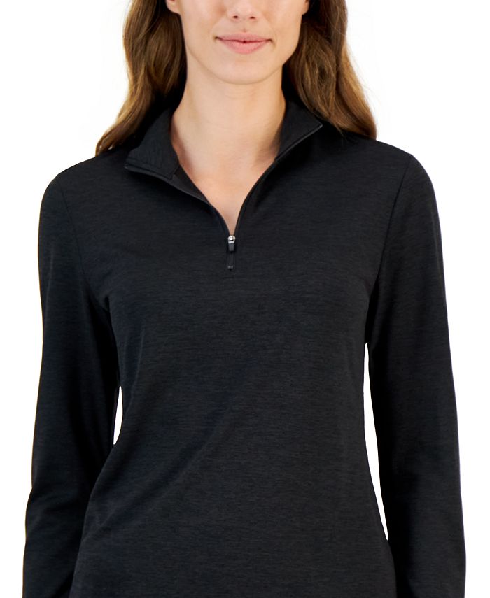 ID Ideology Women's MockNeck QuarterZip LongSleeve Top, Created for