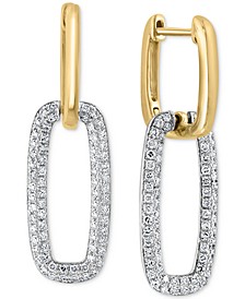 EFFY® Diamond Pavé Link Drop Earrings (5/8 ct. t.w.) in 14k White and Yellow Gold 