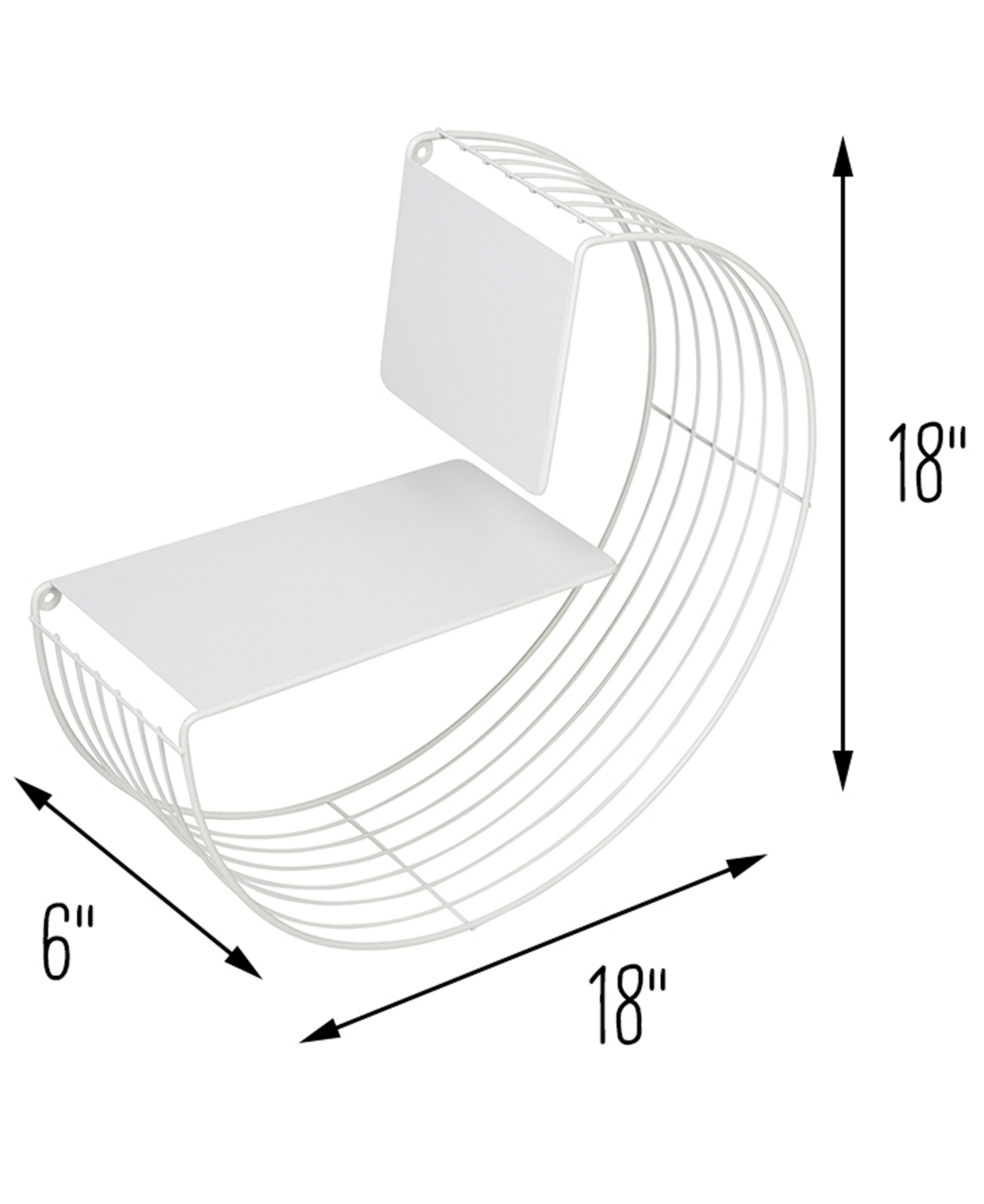 Honey Can Do Floating Circular Decorative Metal Wall Shelf In White