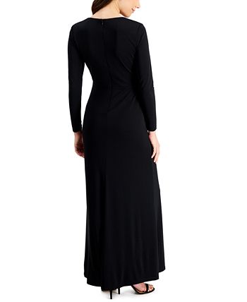 Lauren Ralph Lauren Nadira Twist-Front Long A-Line Dress - Macy's