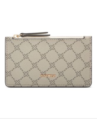 nine west silver wallet