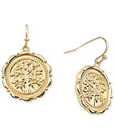 Gold-Tone Tree Of Life Medallion Drop Earrings, Created for Macy's