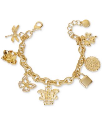 Photo 1 of Charter Club Gold-Tone Pavé Mixed Charm Line Bracelet, Created for Macy's