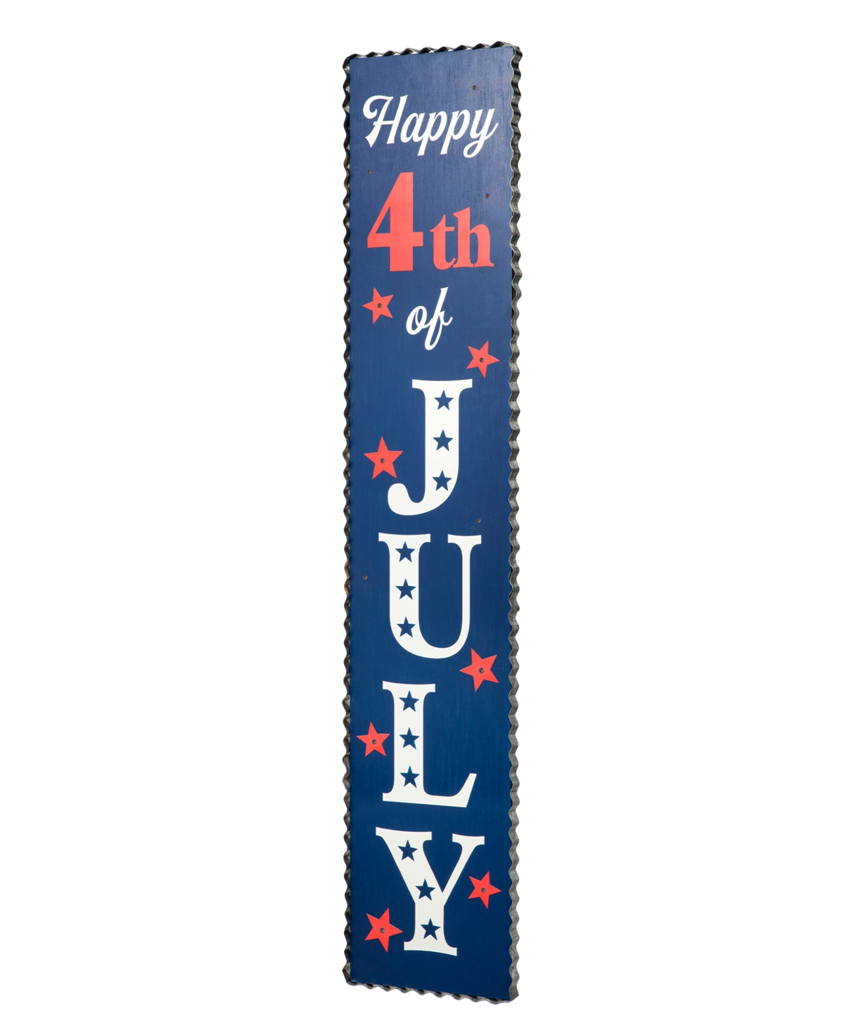 Lighted Wooden Happy July 4th Porch Sign, 42.5" - Multi
