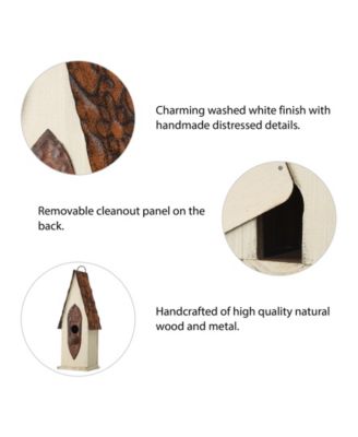 13.25" Washed Distressed Birdhouse