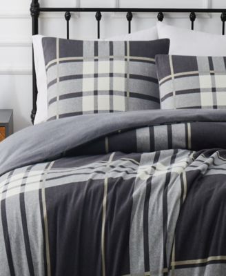 Milo Plaid 3 Piece Flannel Comforter Set, Full/Queen