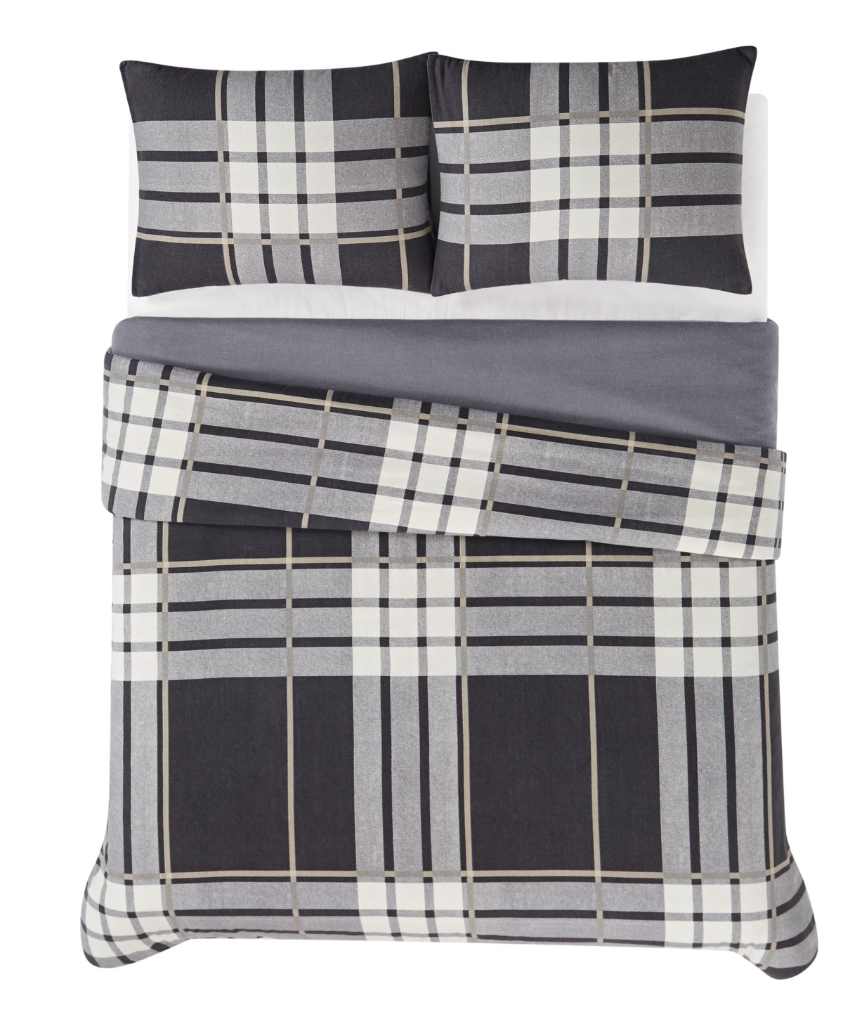 Truly Soft Milo Plaid 3 Piece Flannel Duvet Cover Set