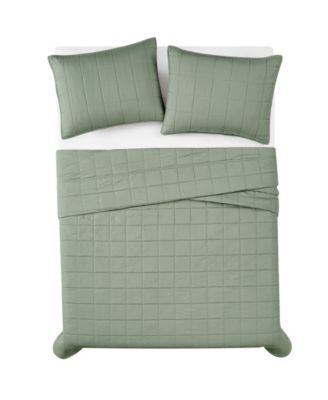 Solid 3 Piece Quilt Set, King