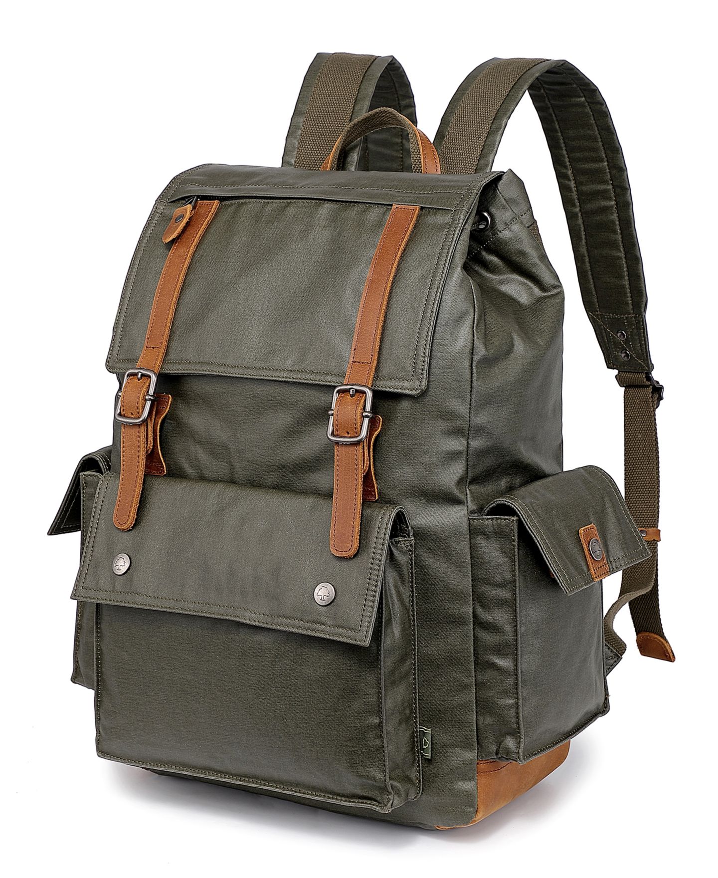Рюкзак TSD BRAND Urban Light Traveller Canvas, цвет: Армейский зелёный — фото 8
