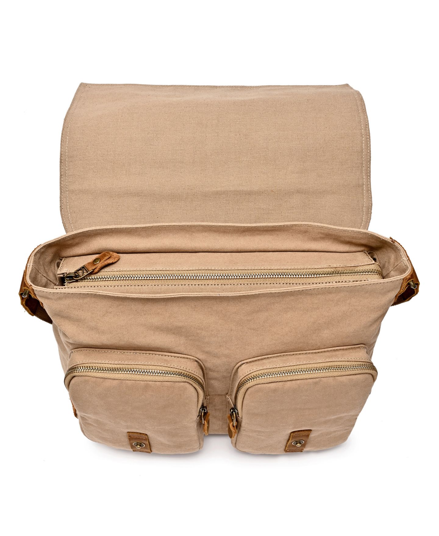 Женская сумка TSD BRAND Valley Oak Canvas Messenger, цвет: Хаки — фото 3
