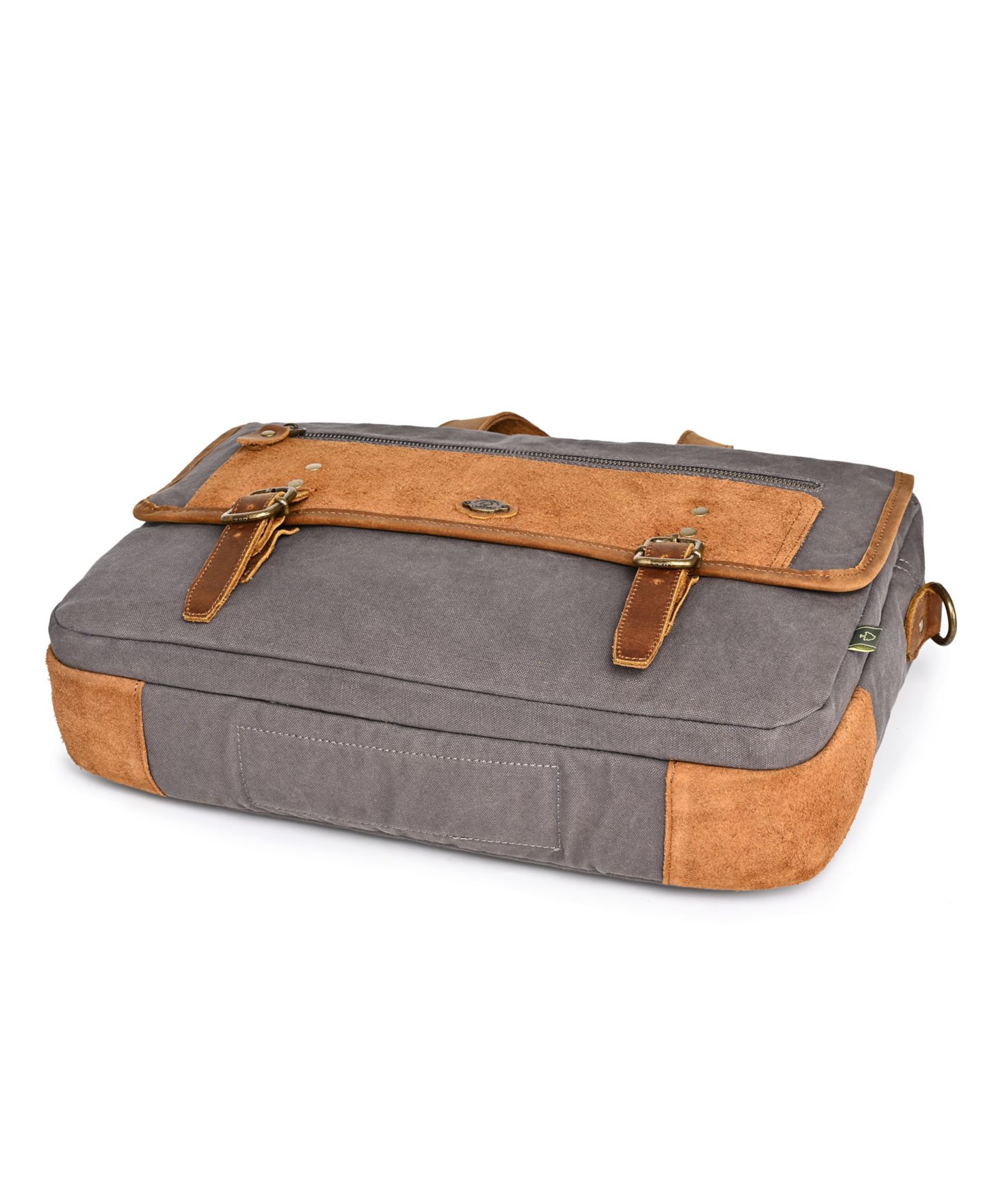 Женские портфели TSD BRAND Valley Oak Canvas Brief Bag, цвет: Серый — фото 6