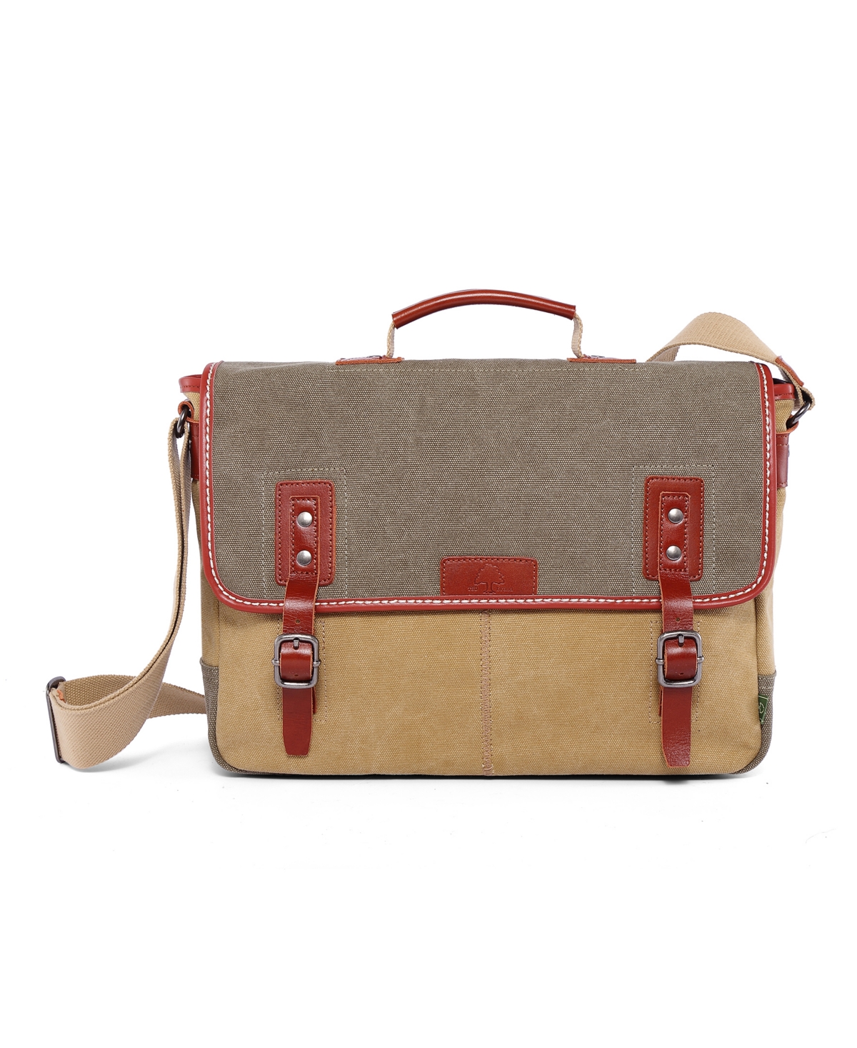 Tsd Brand Mountain Wood Canvas Messenger Bag In Olive