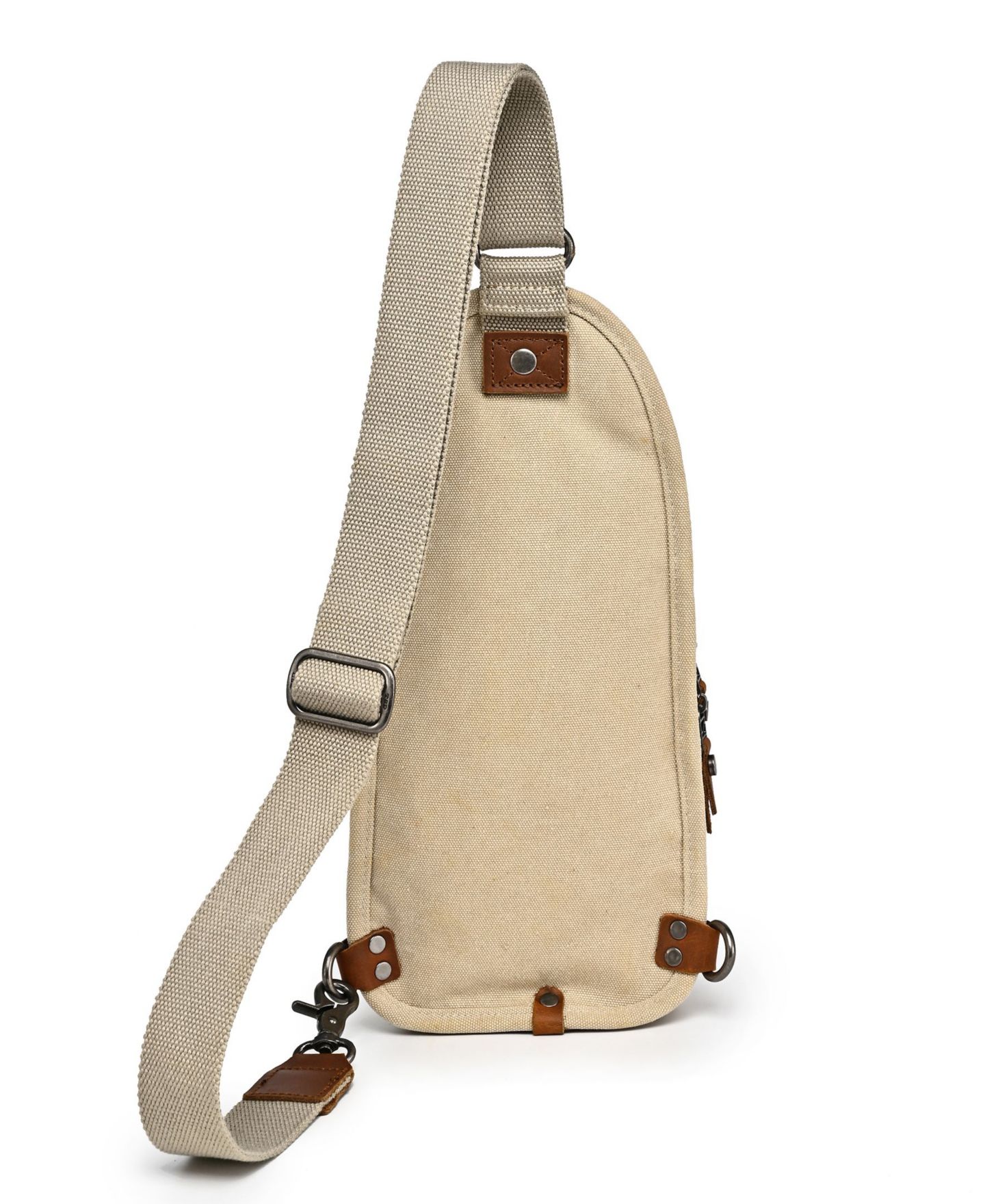 Женская сумка TSD BRAND Canna Canvas Sling, цвет: Бежевый — фото 4