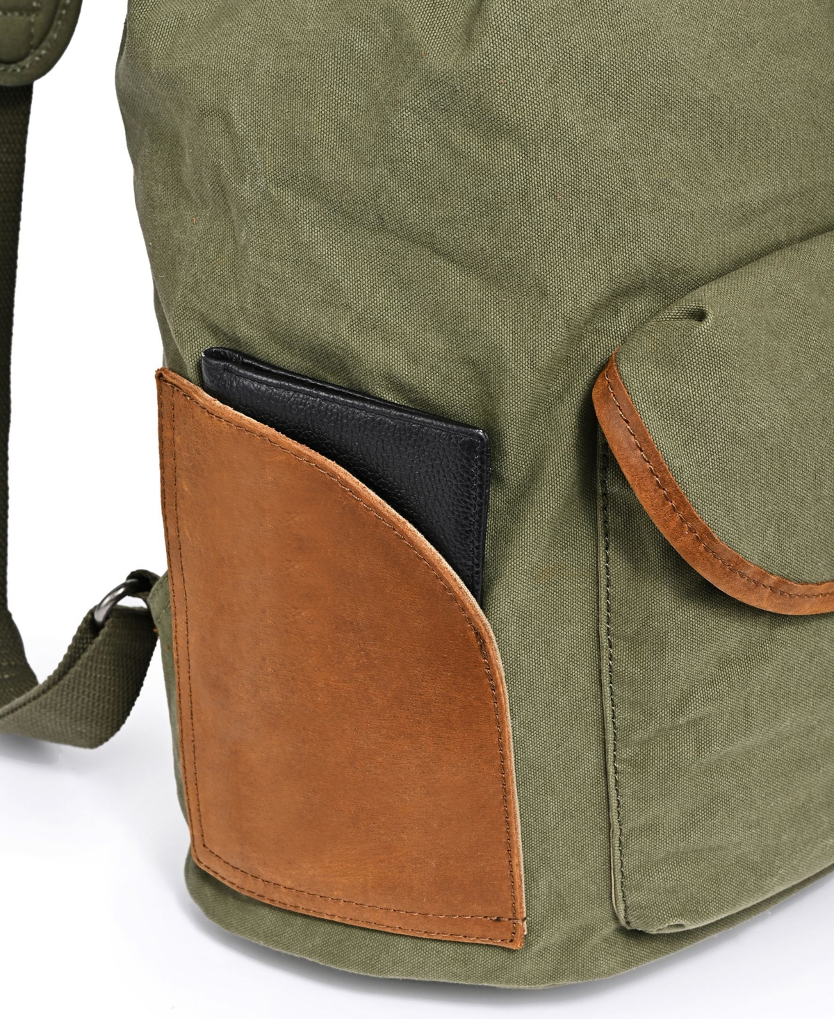 Tsd Brand Milo Canvas Backpack In Olive
