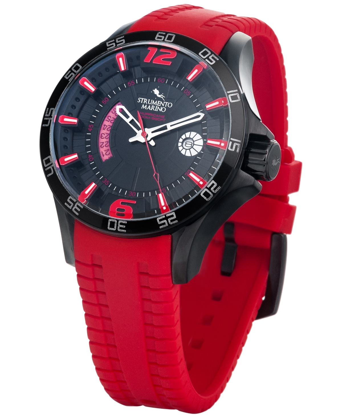 Shop Strumento Marino Men's Hurricane Red Silicone Strap Watch 46mm