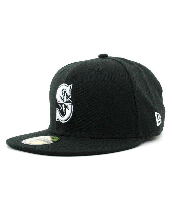 New Era Kids' Seattle Mariners MLB Black and White Fashion 59FIFTY Cap ...
