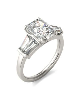 Moissanite Radiant Cut Engagement Ring (3-7/8 Carat Total Weight Diamond Equivalent) in 14K White Gold