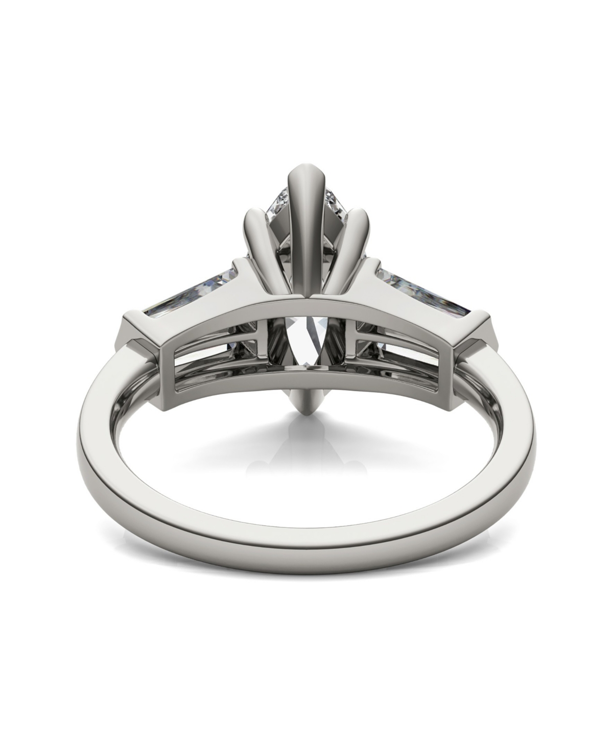 Moissanite Marquise Engagement Ring (3-1/3 Carat Total Weight Diamond Equivalent) in 14K- White Gold