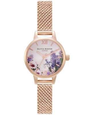 Olivia Burton - Women's Secret Garden Rose Gold-Tone Mesh Bracelet Watch 20mm