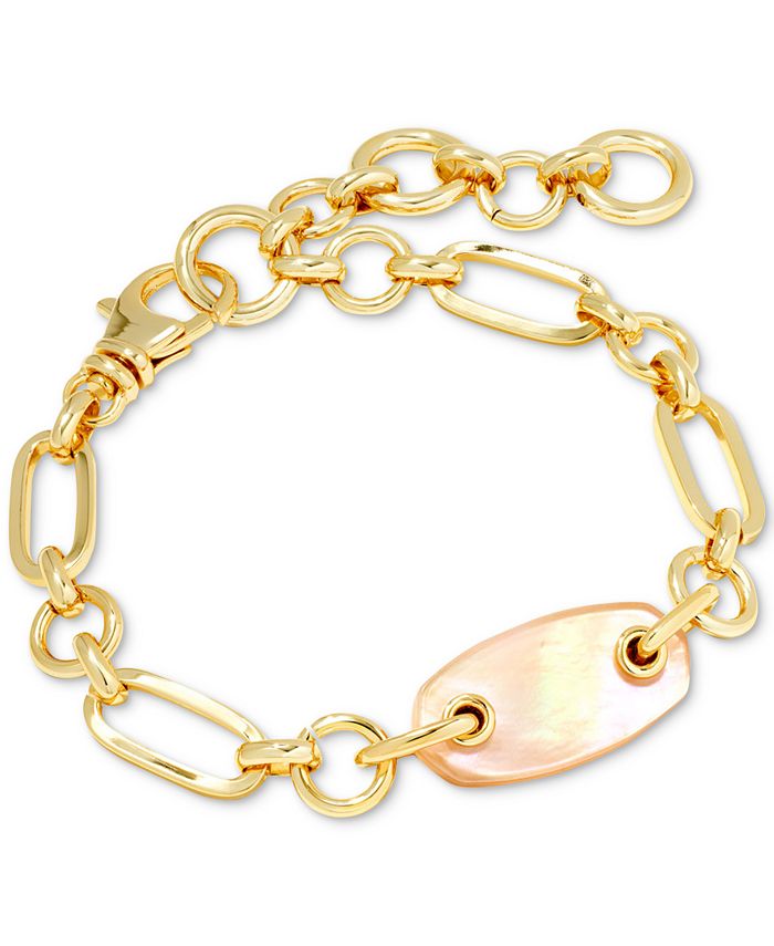 Kendra Scott Mother-of-Pearl Tag Mixed Link Bracelet - Macy's