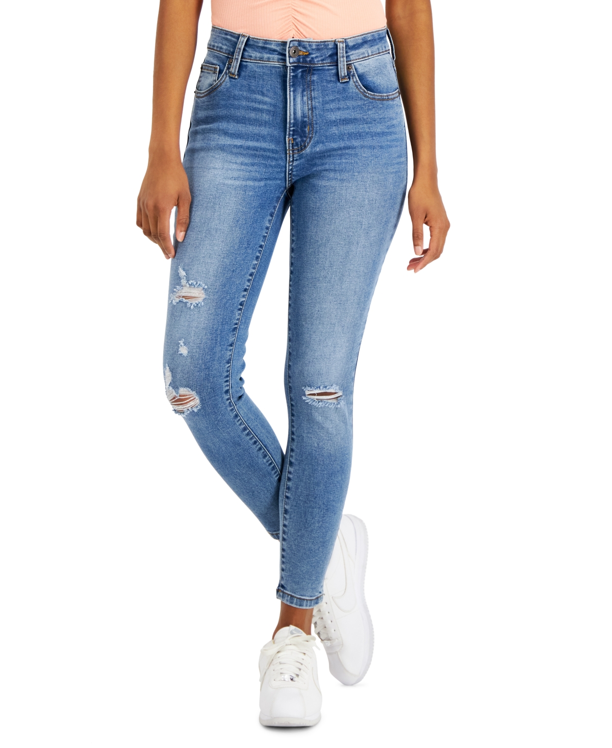 CELEBRITY PINK JUNIORS' CURVY SKINNY ANKLE JEANS
