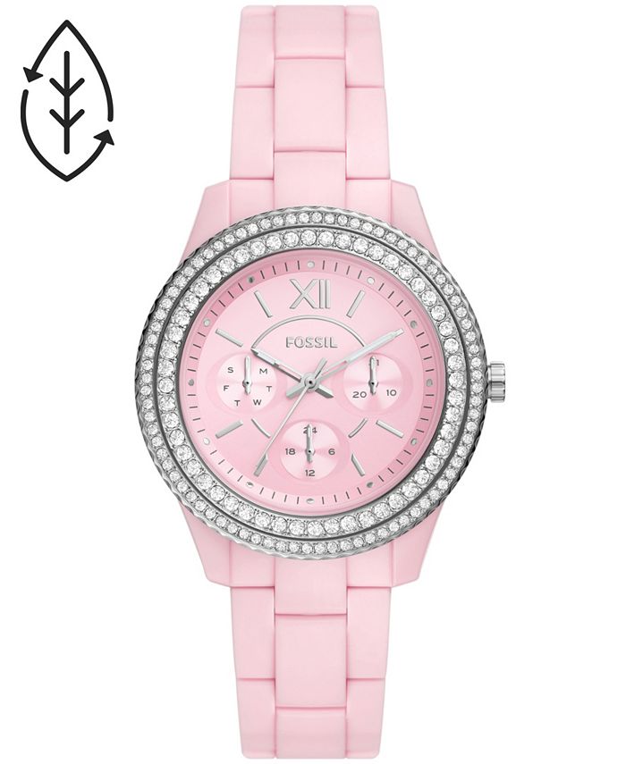 Fossil Ladies Pink Plastic Bracelet Watch 37mm Macy s