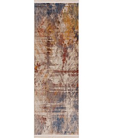 CLOSEOUT! Sierra Distressed Geometric Abstract Overlay 2' x 6' Runner Area Rug