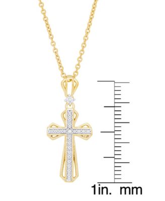 Women's Diamond Accent Cross Pendant Necklace