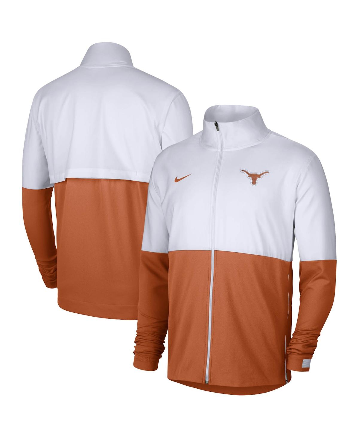 Men's Nike White, Texas Orange Texas Longhorns Colorblock Woven Full-Zip Jacket