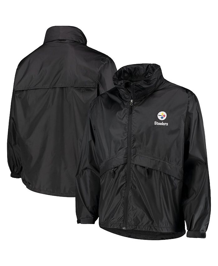 Men's Black Pittsburgh Steelers Circle Sportsman Waterproof Packable  Full-Zip Jacket