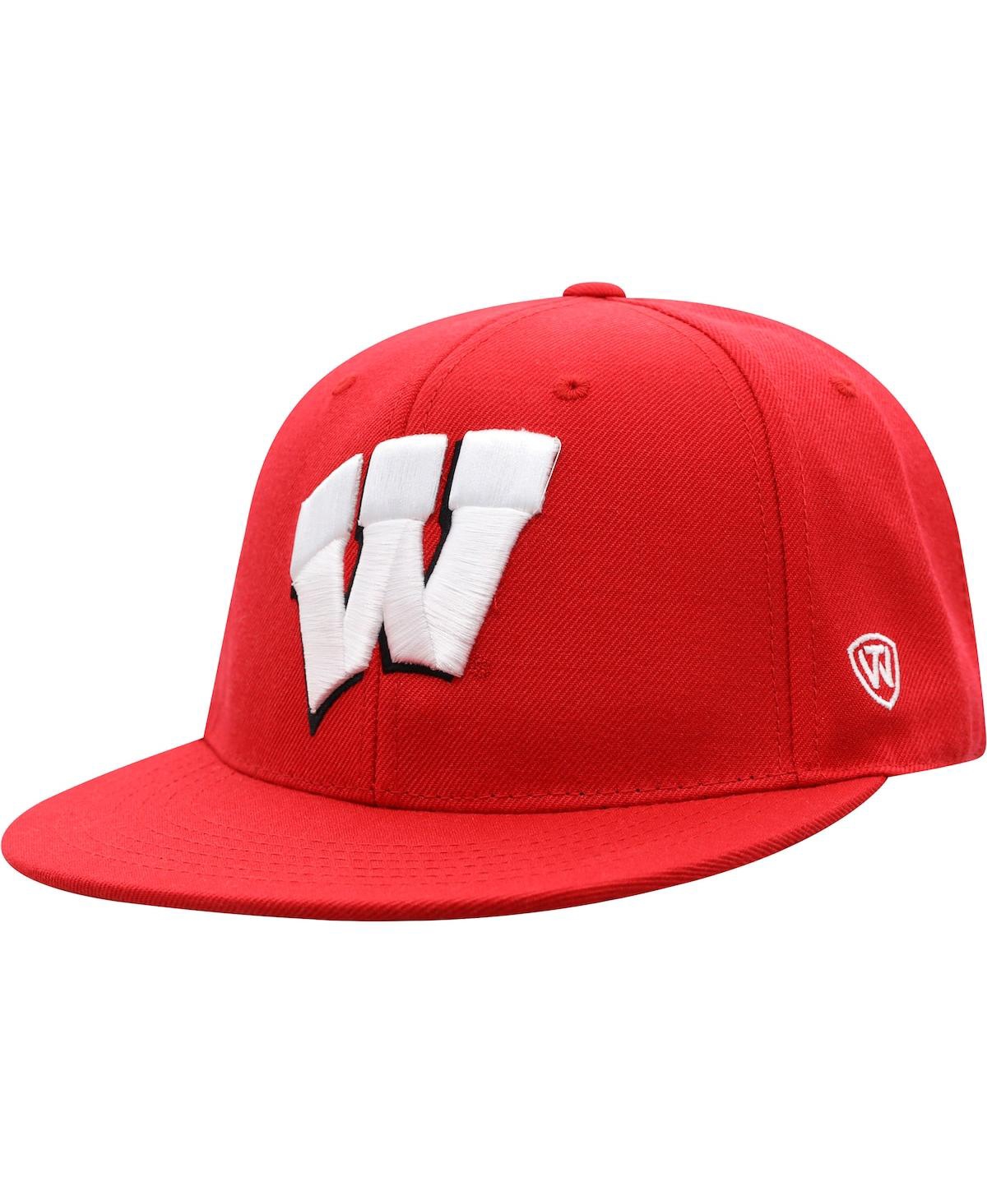 Men's Top of the World Red Wisconsin Badgers Team Color Fitted Hat - Red
