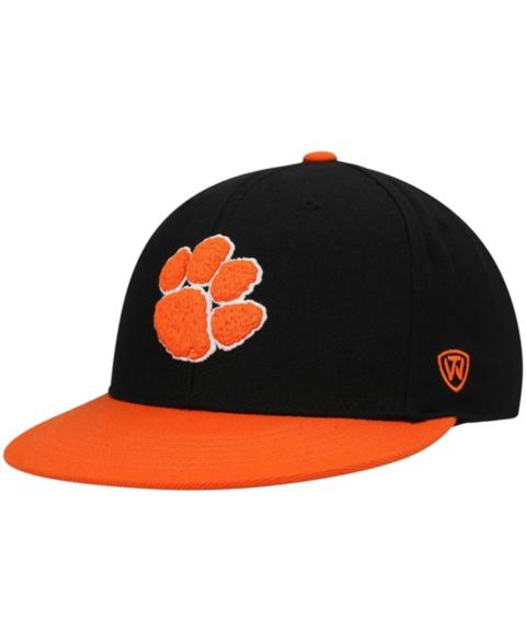 Мужская кепка Top of the World Black, Orange Clemson Tigers Team Color Two-Tone Fitted Hat
