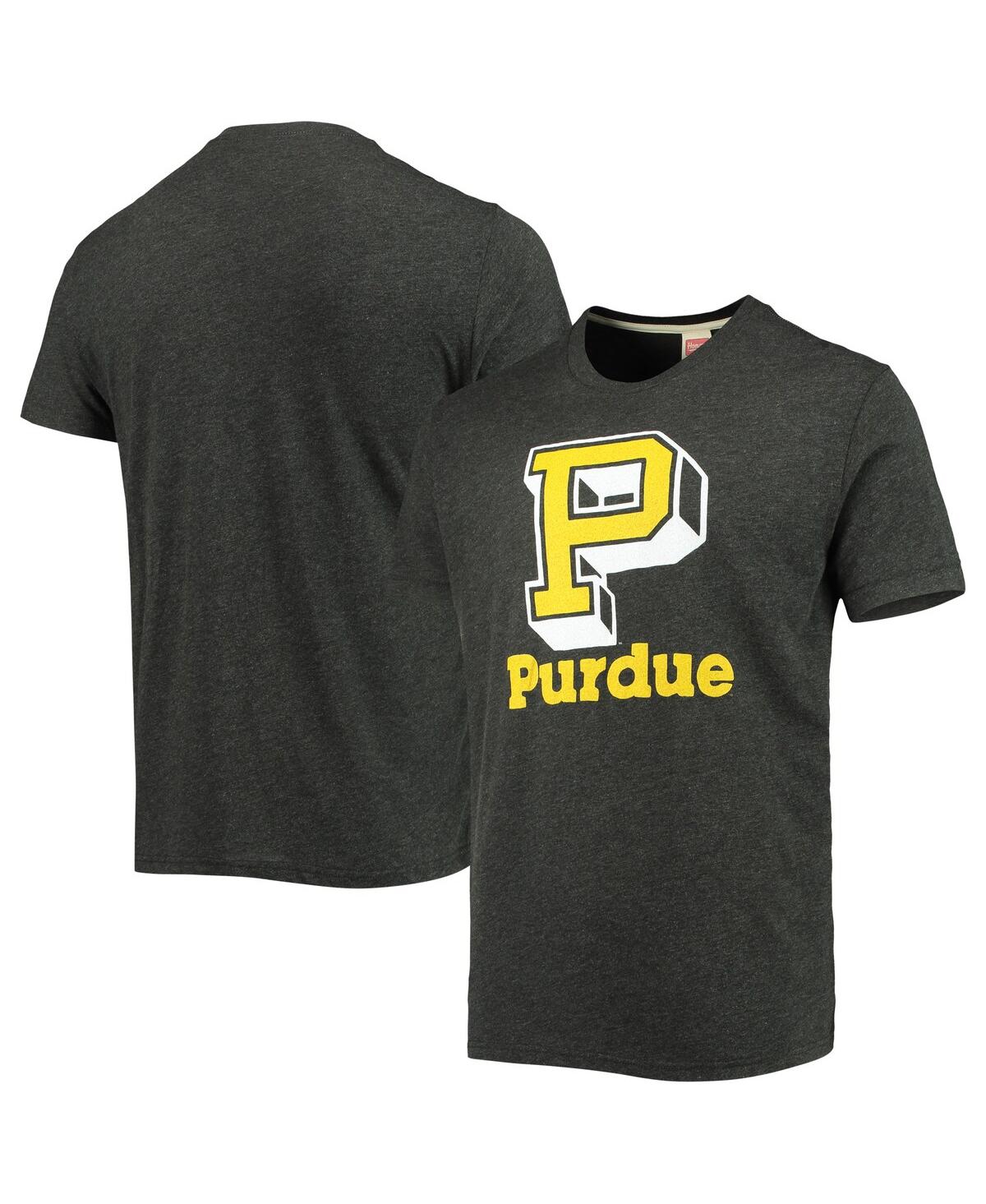 Men's Homage Heathered Charcoal Purdue Boilermakers Local Tri-Blend T-shirt - Heathered Charcoal