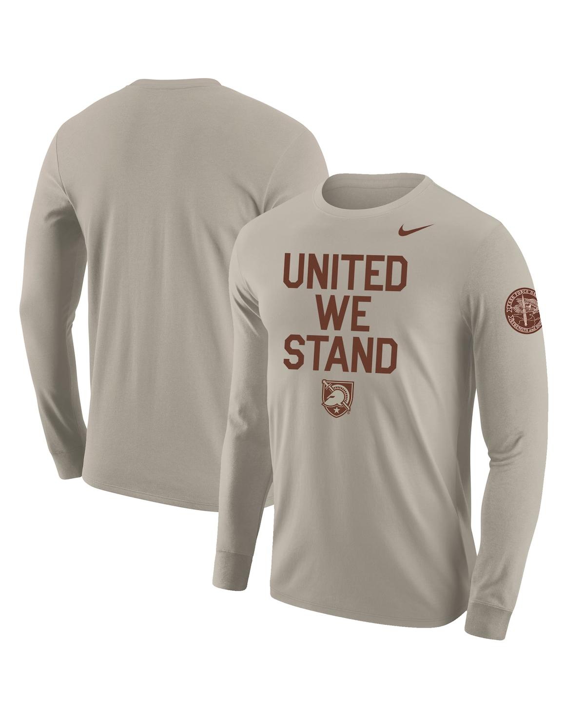 Men's Nike Natural Army Black Knights Rivalry United We Stand 2-Hit Long Sleeve T-shirt