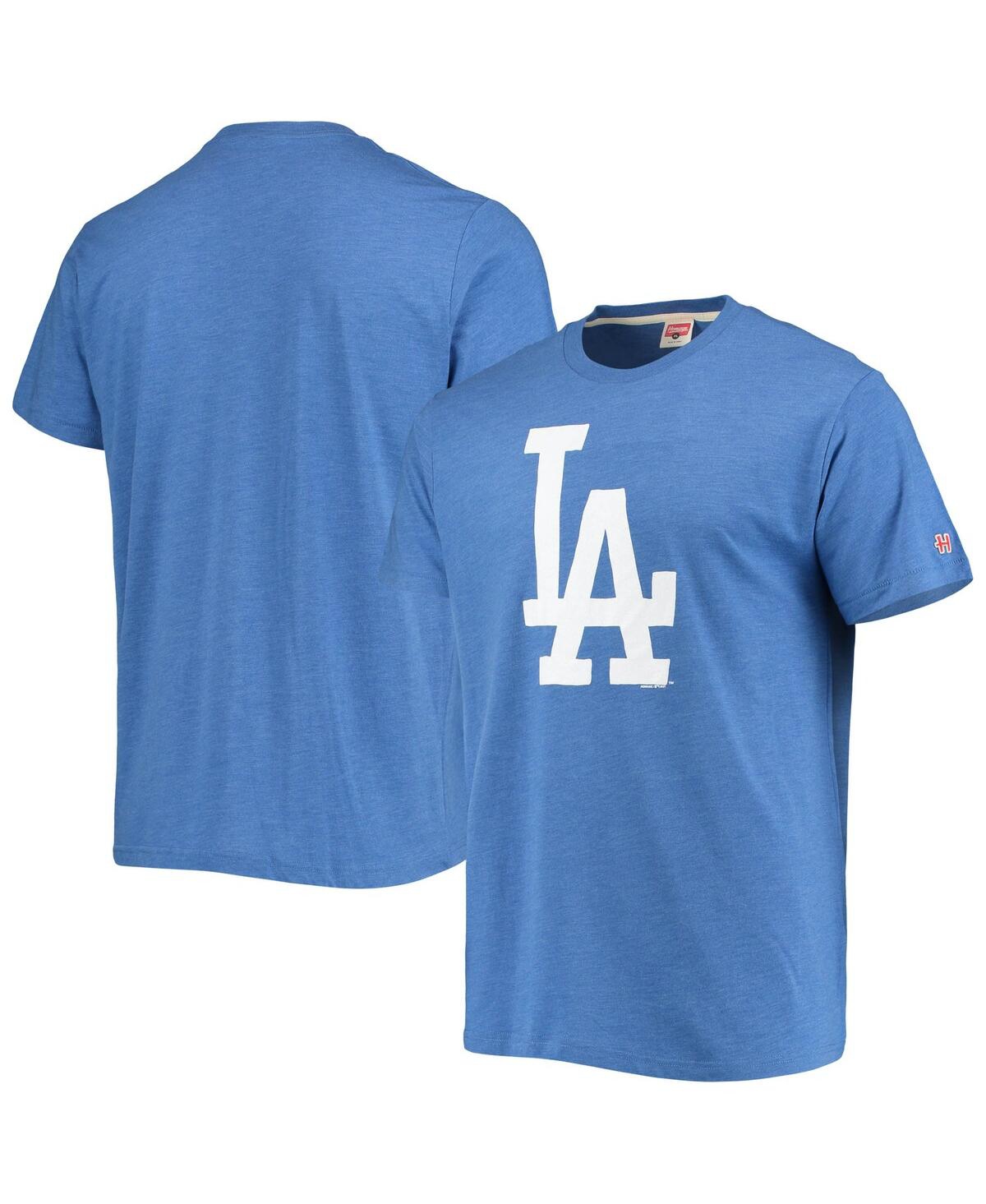 Homage Royal Los Angeles Dodgers Hand-drawn Logo Tri-blend T-shirt In Royal