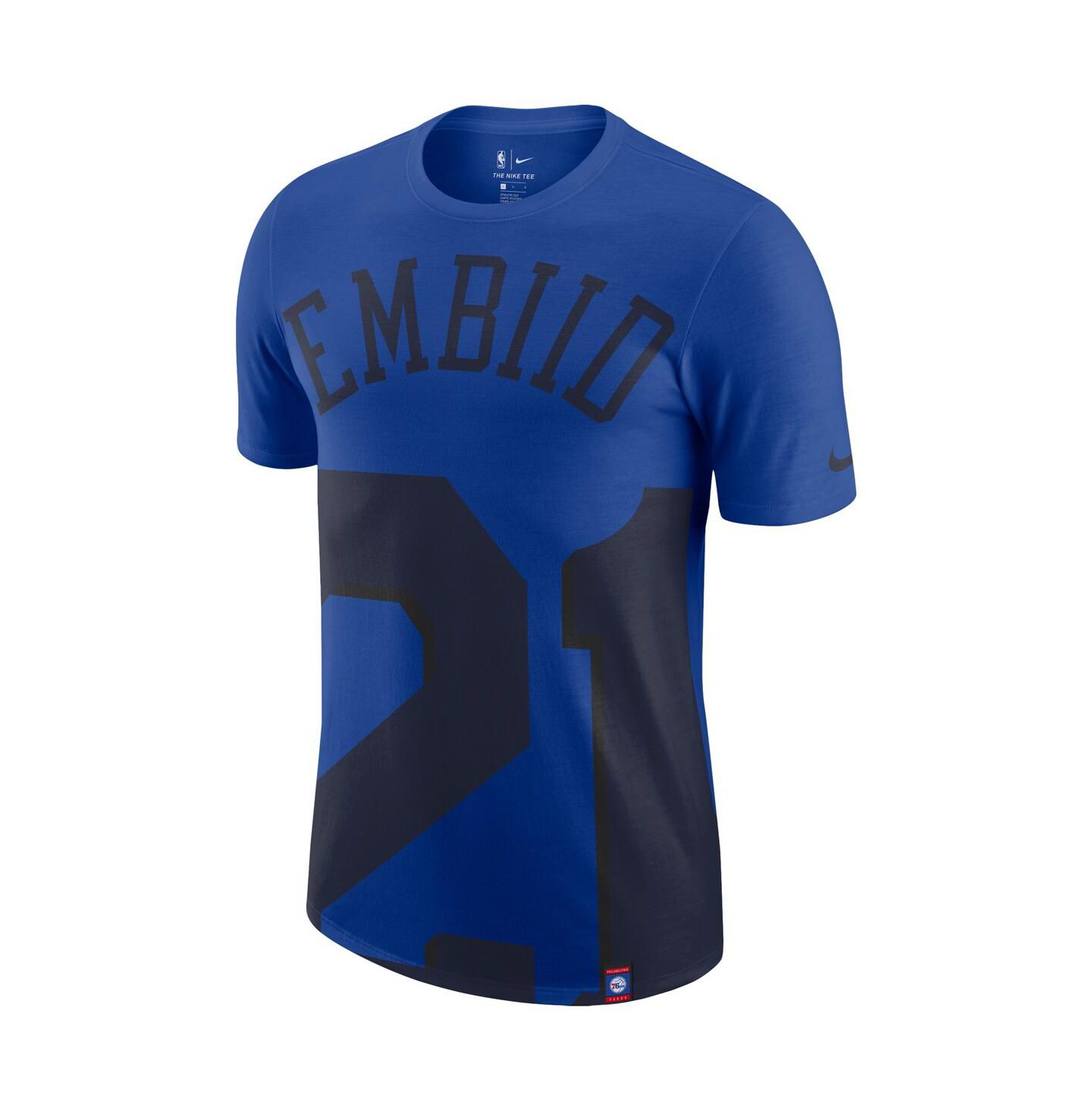 Мужская футболка Nike Joel Embiid Royal Philadelphia 76ers Oversized Name and Number — фото 3