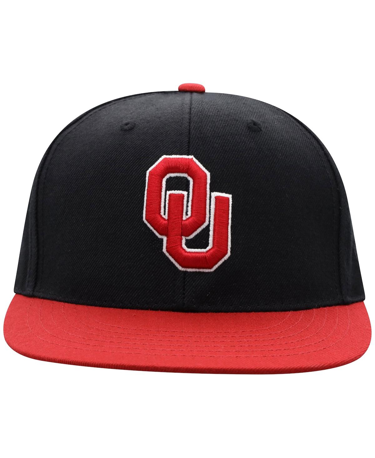 Shop Top Of The World Men's  Black, Crimson Oklahoma Sooners Team Color Two-tone Fitted Hat In Black,crimson