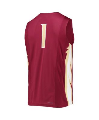Men's #1 Garnet Florida State Seminoles Team Replica Basketball Jersey