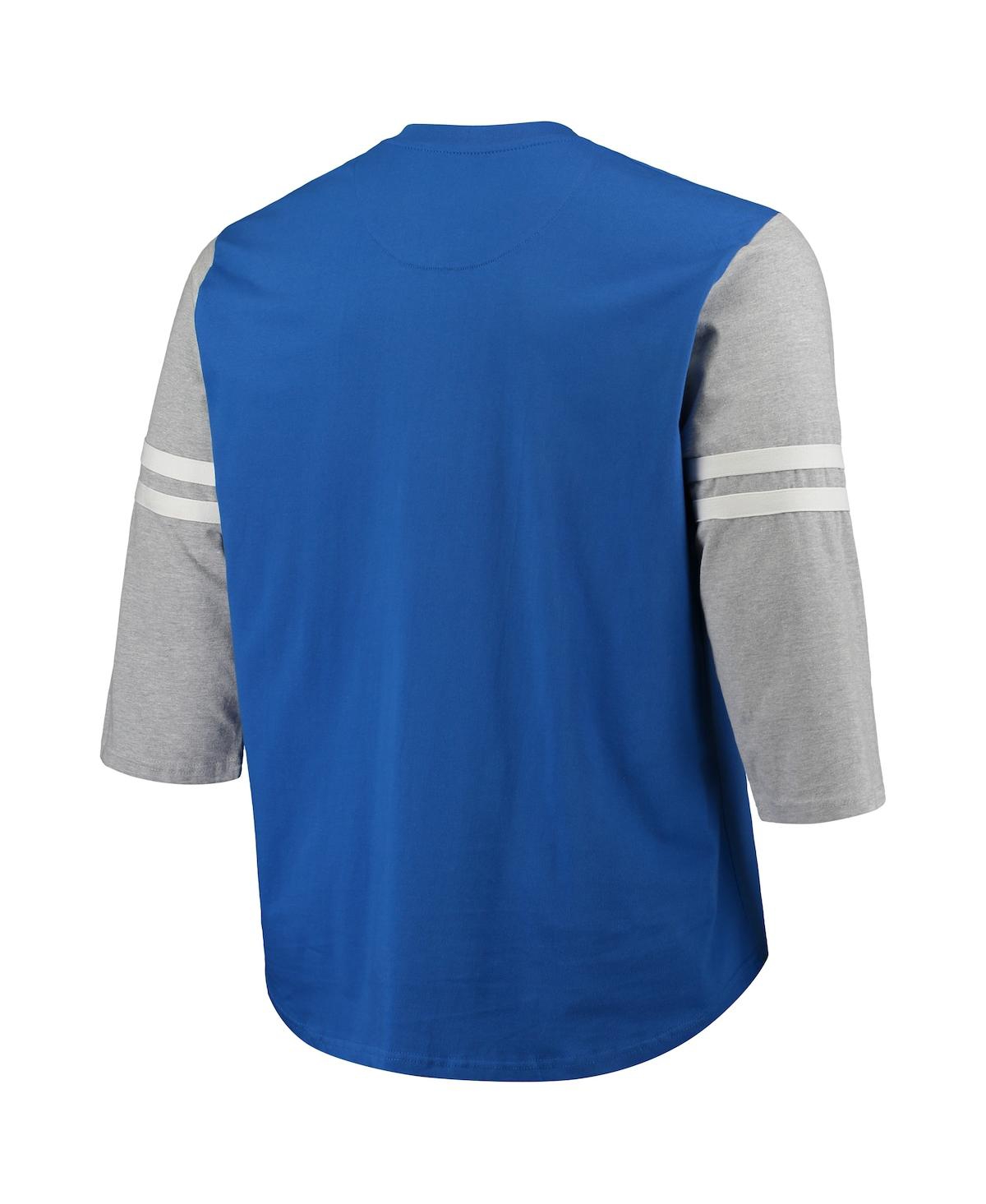 Men's Mitchell & NessLos Angeles Rams Big and Tall Henley 3/4-Sleeve T-shirt - Royal