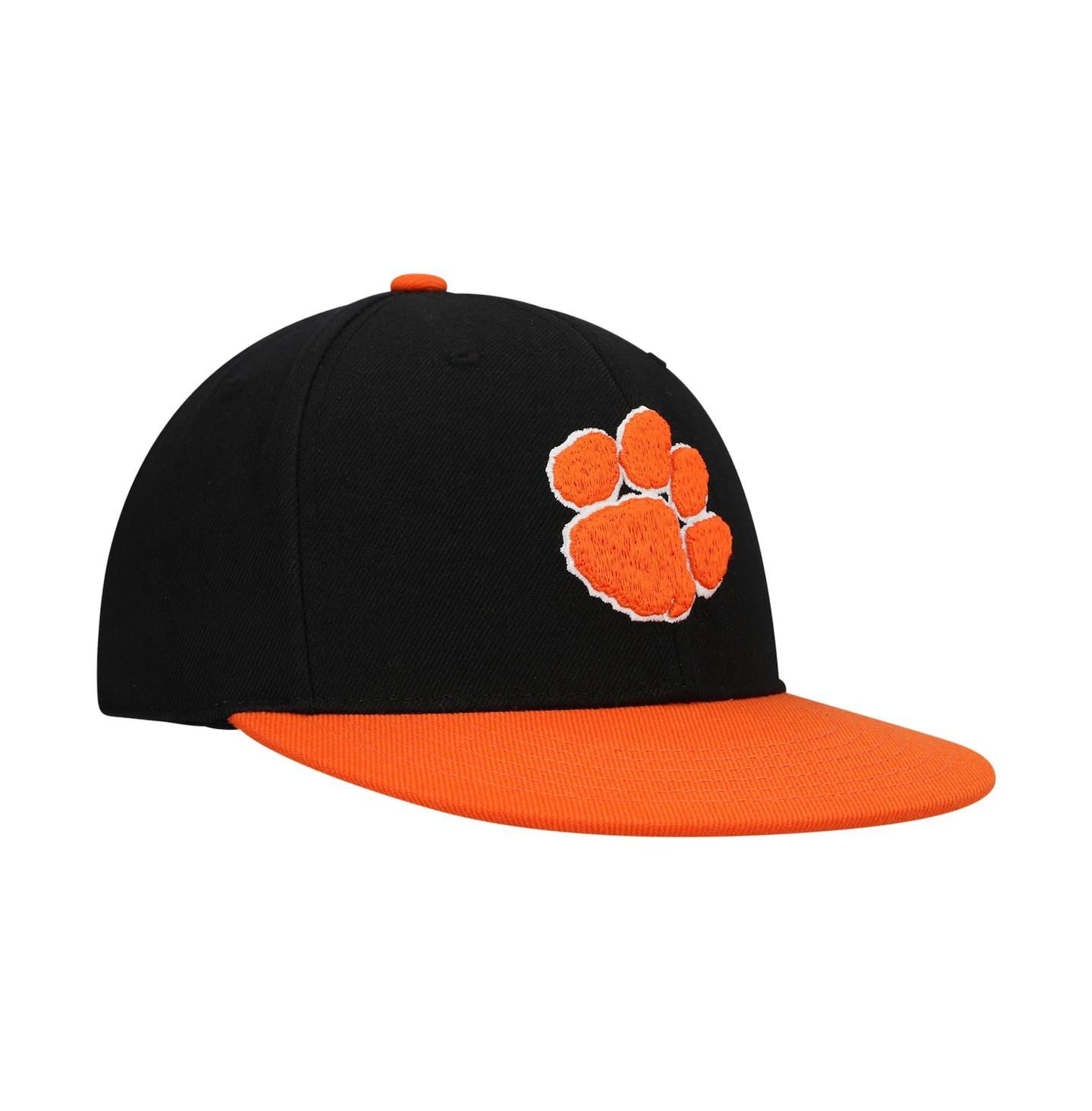 Мужская кепка Top of the World Black, Orange Clemson Tigers Team Color Two-Tone Fitted Hat — фото 4