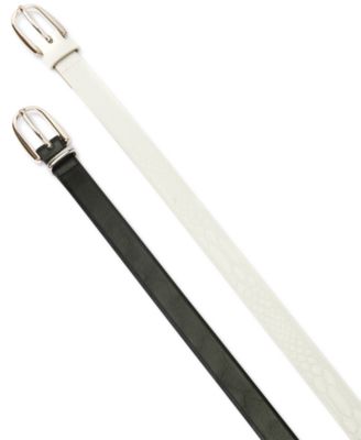 2-Pk Snake & Solid Belt, Created for Macy's