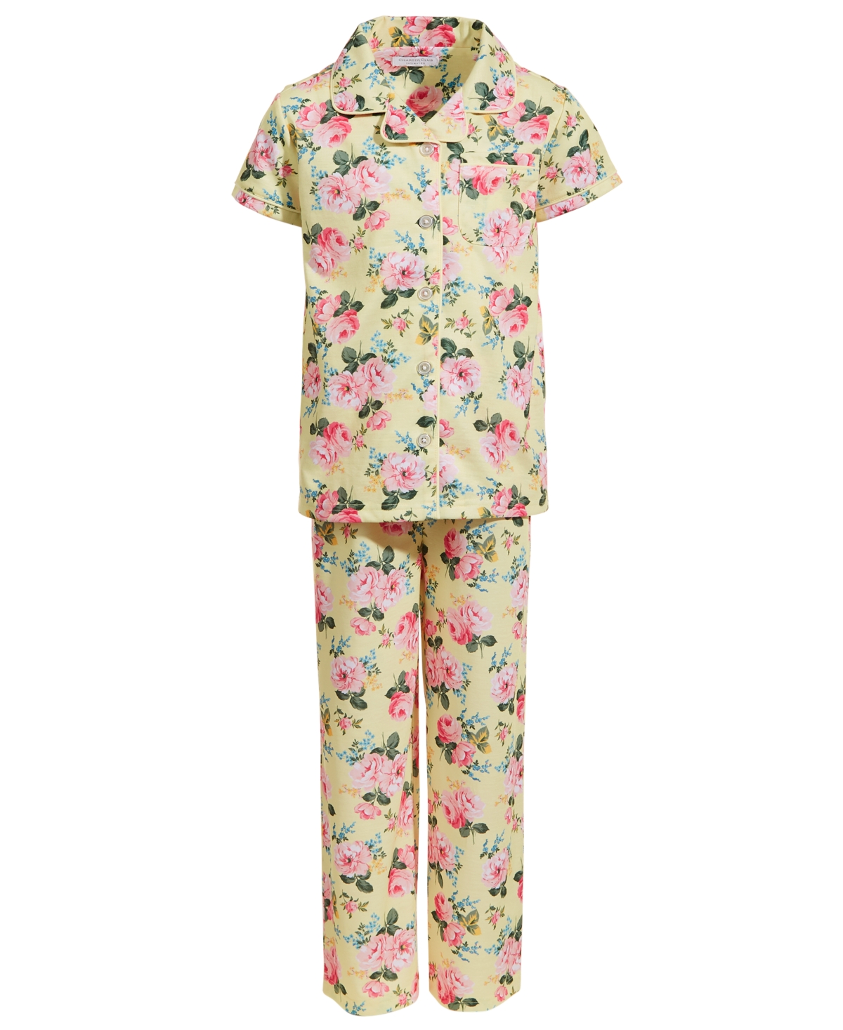 Charter Club Girl's Mommy & Me Matching Notch Collar and Pant Floral Set, Created for Macy's