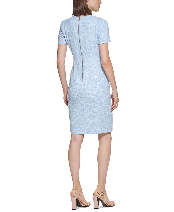 Calvin Klein Women's Tweed Short-Sleeve Sheath Dress - Macy's