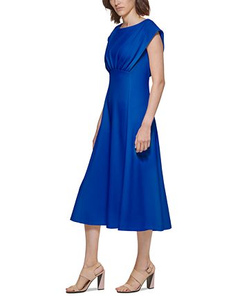 Calvin Klein Cap-Sleeve Midi Dress & Reviews - Dresses - Women - Macy's