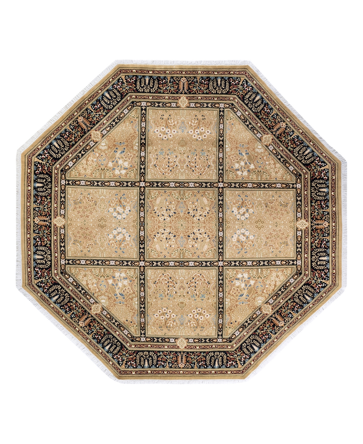 Closeout! Adorn Hand Woven Rugs Mogul M15528 8'1in x 8'1in Octagon Area Rug - Yellow