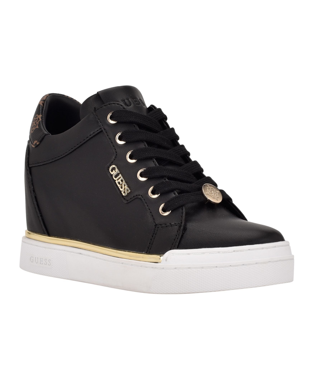 Guess Women's Faster Wedge Sneakers In Black,brown