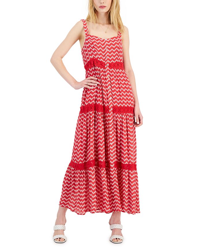 Fever Women's Gauze Tiered Maxi Dress Macy's